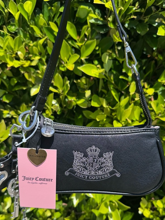 Juicy Couture Handbags - Juicy Couture Black Mini Shoulder Bag with Embroidered Crest